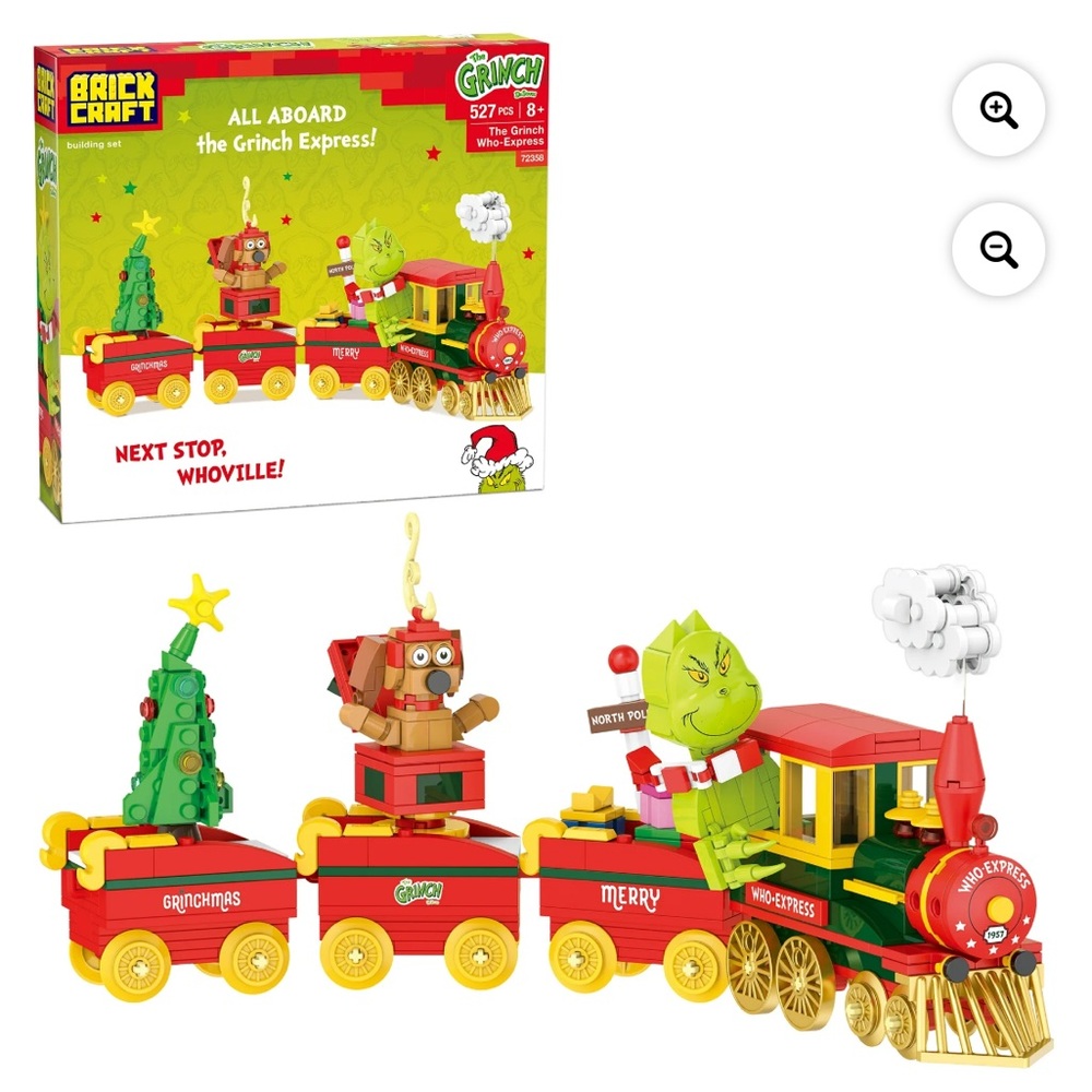 Brickcraft The Grinch Who-Express Train Building Kit (527-Piece Set), Grinch